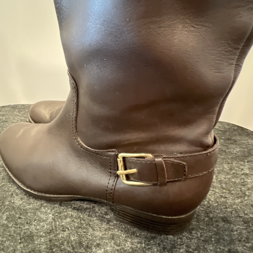 Lauren Ralph Lauren Simone Women's Brown Leather Knee-High Boots Size 8B. - Picture 4 of 16